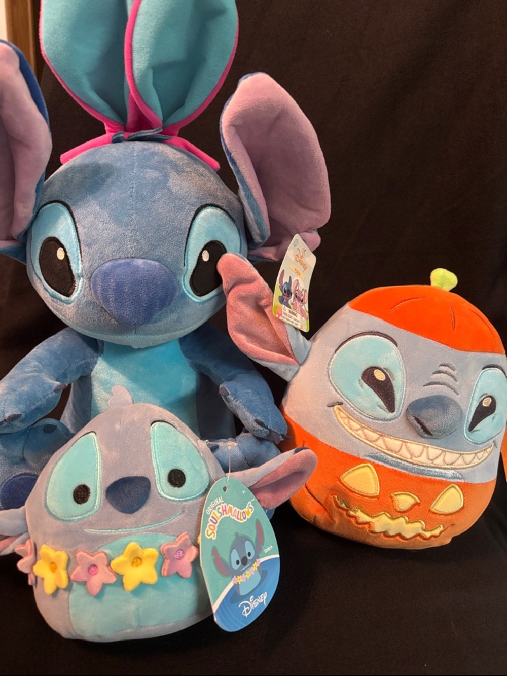 Disney Stitch Plush Trio - Blue, Purple & Orange Accents